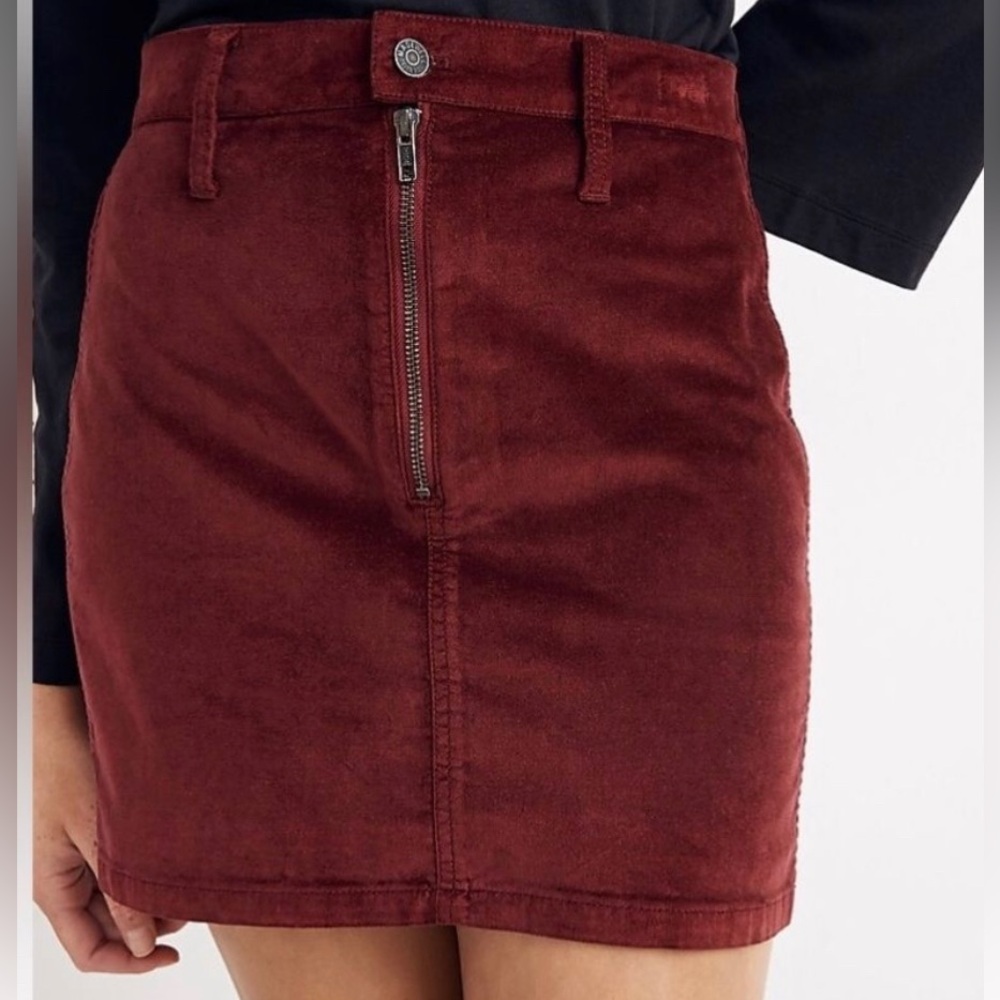 Madewell Velveteen Straight Zip Mini Skirt size 28